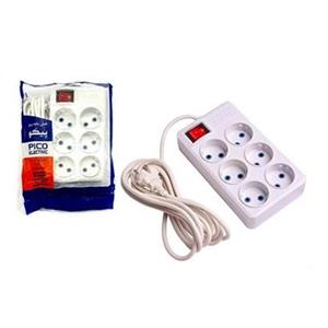 چند راهی ۶ خانه برق Pico Electric 250V 10A با کابل ۱٫۵ متر