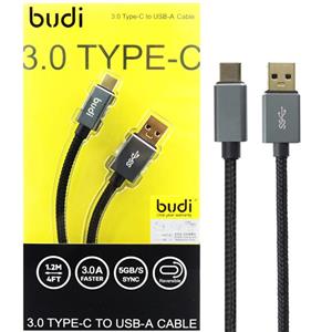 کابل فست شارژ BUDI M8J178T-BLK 3A Type-C 1.2m