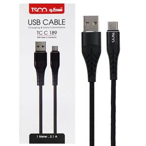 کابل تبدیل TSCO TC PD189 Type-C to Type-C 2.1A 1m