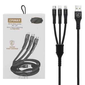 کابل ۳ سر فست شارژ Epimax EC-24 5A 1.2m