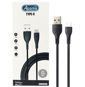 کابل فست شارژ Apama 369 AC7 3A Type-C 1.5m