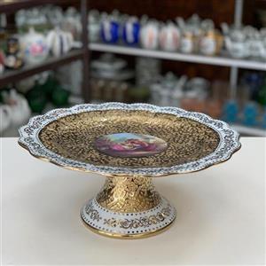 شیرینی خوری پایه دار لیلی و مجنون آنتیک ساخت چین  درجه یک  قطر۳۵ ارتفاع ۱۶ سانت 