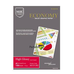 کاغذ فتوگلاسه 115 گرم میر MIR سایز A3 100 برگ