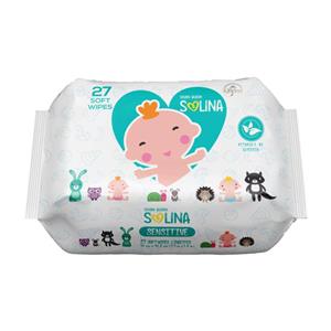 دستمال مرطوب کودک سون کوئین مدل سولینا بسته 27 عددی Seven Queen Baby Wipes Solina 27Units 