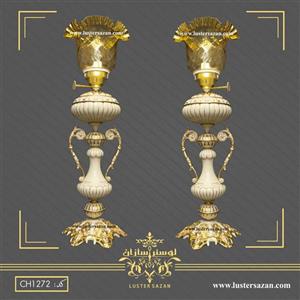 چراغ سرامیکی خط دار فورتیک طلا کرم لوسترسازان