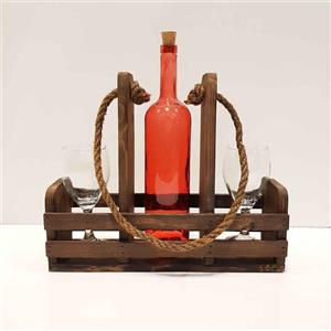 جا بار رومیزی چوبی رنگ قهوه ای