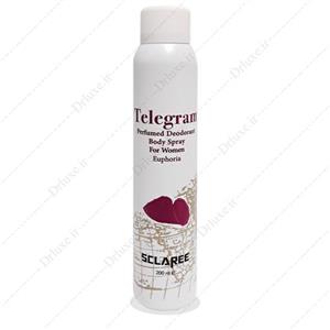 اسپری بدن زنانه اسکلاره مدل TELEGRAM حجم 200 میل Sclaree Telegram Spray For Woman 200ml