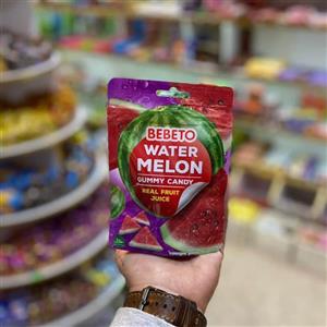 پاستیل هندوانه‌ای ببتو 60 گرم Bebeto Water Melon Gummy Candy 60G real fruit juice 