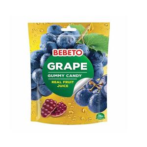 پاستیل انگور ببتو 60 گرم Bebeto Grape Gummy Candy 60G real fruit juice 