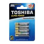 باتری نیم قلمی توشیبا مدل Alpha Power BP-4 بسته 4 عددی