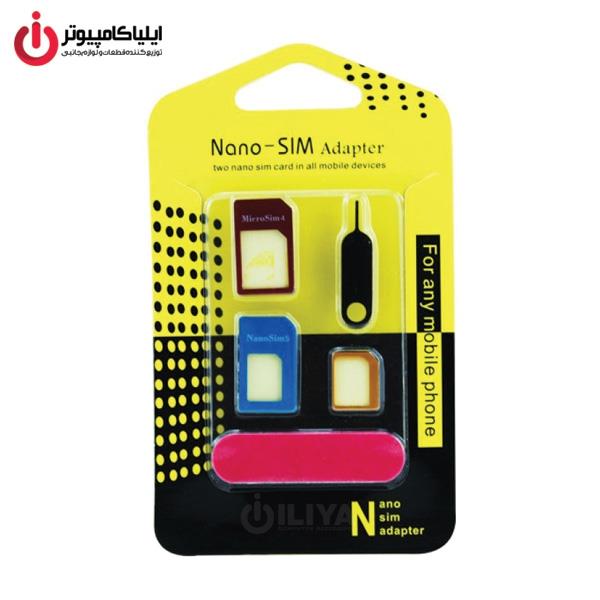 تبدیل سیم کارت های نانو و میکرو به استاندارد نانوسیم‌آداپتور 5 در 1