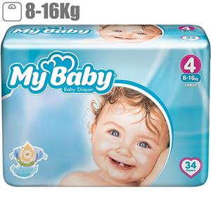 پوشک کامل بچه مای بیبی سایز 4 بزرگ 34 عددی  My Baby Chamomile Size 4 Diaper Pack of 34