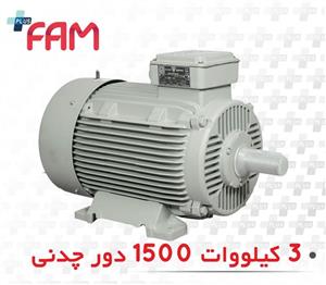 الکتروموتور موتوژن 3 کیلووات 1500 دور سه فاز چدنی 