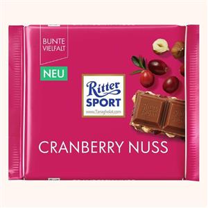 شکلات ریتر اسپرت فندق و کرنبری 100 گرمی Ritter sport 