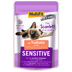 غذا مرطوب گربه حساس مولتی فیت MultiFit It's Me Scarlett Sensitive mit Truthahn 24x85g 