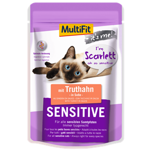 غذا مرطوب گربه حساس مولتی فیت MultiFit It's Me Scarlett Sensitive mit Truthahn 24x85g