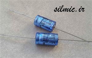 خازن بی پلار ۱۰ میکرو فاراد ۴۰ ولت اکسیال ROE سری EBT های فرکانس و LOW ESR