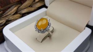 انگشتر زنانه عقیق زرد شرف الشمس کد 112