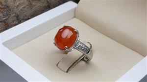 انگشتر زنانه عقیق یمنی (الماس تراش) کد 316