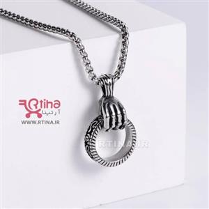 گردنبند استیل طرح اسکلت دست (پسرانه و دخترانه)