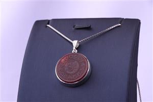 گردنبند عقیق سرخ خطی کد 345