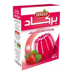 پودر ژله با طعم توت فرنگی برکاد100 گرمی