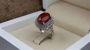 انگشتر زنانه عقیق یمنی کد 389