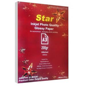 کاغذ فتوگلاسه استار سایز A3 وزن 200 گرم 100 برگ