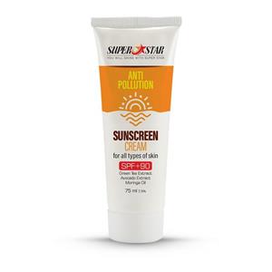 کرم ضدآفتاب سوپر استار محافظ در برابر آلودگی هوا با SPF90 sunscreen cream Super Star SPF90  75ml