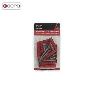 مجموعه 10 عددی پیچ چوب و رولپلاک تی پی تی مدل SA-5008 TPT SA-5008 Wood Screw And Rawlplug Pack Of 10 PCS