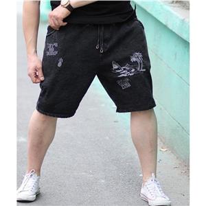 شلوارک جین مردانه گلدوزی