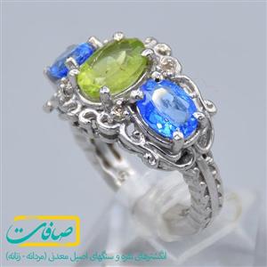 انگشتر چند جواهر اصل «کد 1689»