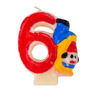 شمع تولد مدل دلقک طرح عدد 6