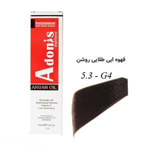 رنگ مو G4 5.3 ادونیس پرفکت قهوه ای طلایی روشن Adonis perfect 