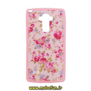 قاب گوشی LG G4 Stylus ال جی فانتزی ژله ای صورتی طرح گل قرمزی کد 2