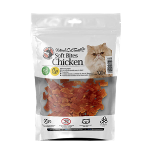 تشویقی مرغ نرم نخودی، مخصوص گربه، ۱۰۰ گرمی، برند هاپومیل Haapoomeal, Cat treat, Soft Chicken Bites, 100g 