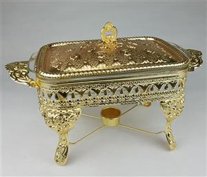 سوفله مرغ خوری با پیرکس وارمردار ( طلایی / آنتیک / پیوتر )