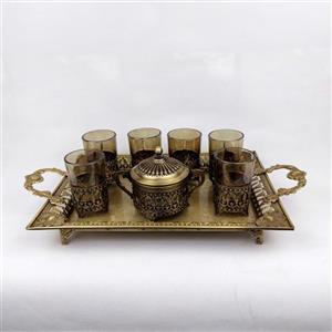 ست چای خوری فلزی طرح لاله آنتیک