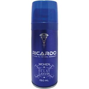 اسپری خوشبو کننده بدن زنانه با رایحه اکلت لانوین ریکاردو Ricardo Eclat Lanvin Deodorant For Women