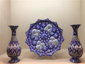 بشقاب و دو گلدان میناکاری کد 208