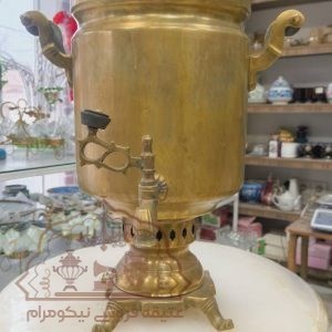 سماور زغالی شش لیتری شیر و خورشید،طرح قدیم