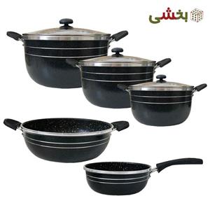 سرویس قابلمه گرانیتی 8 پارچه طرح چدن اوج