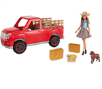 عروسک باربی در مزرعه Mattel Barbie "Spaß auf dem Bauernhof" Fahrzeug mit Puppe 