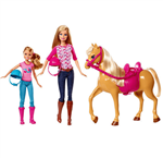 عروسک باربی و استیسی اسب سوار Mattel Barbie Schwesternzeit Reitunterricht Spielset