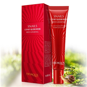 کرم ضد چروک دور چشم حلزون و جینسینگ بایوآکوا Bioaqua Natural Red Ginseng Snail Essence Eye Cream 