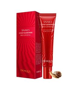 کرم ضد چروک دور چشم حلزون و جینسینگ بایوآکوا Bioaqua Natural Red Ginseng Snail Essence Eye Cream 