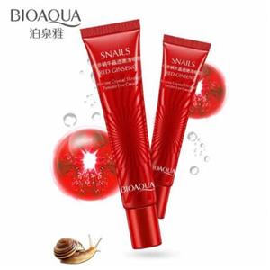 کرم ضد چروک دور چشم حلزون و جینسینگ بایوآکوا Bioaqua Natural Red Ginseng Snail Essence Eye Cream 