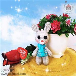 عروسک بافتنی آویز خرگوش پسر ( کد 90018 ) 
