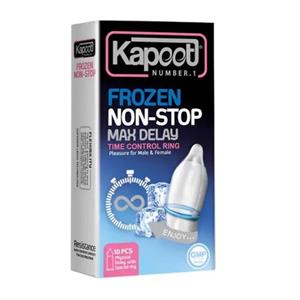 کاندوم تاخیری حلقوی کاپوت مدل NON STOP بسته 10 عددی Kapoot Condoms Time Control Ring 10pcs 