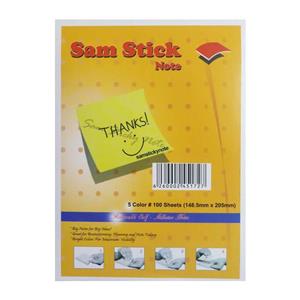کاغذ یادداشت رنگی چسبی Sam Stick سایز A5